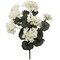 Elegant 18-Inch White Geranium Artificial Flower Bush - Premium 7-Stem Decorative Floral Arrangement with 20 Lush Leaves, Floral Home by Artificial Flowers